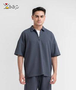 XEEP Jersey Personalizado de Manga Larga para Hombre, de Poliéster/Algodón, con Cierre Frontal y Logotipo Bordado, Tejido de Punto, 180 Gramos - Product Image 4