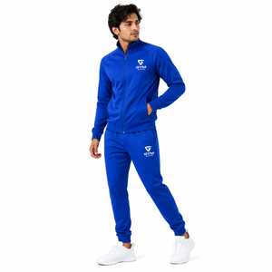 Conjunto Deportivo Azul Rey para Hombre, Chaqueta Deportiva con Cierre Completo y Pantalones Jogger, Logotipo Personalizado, Ropa Deportiva para Gimnasio - Product Image 5