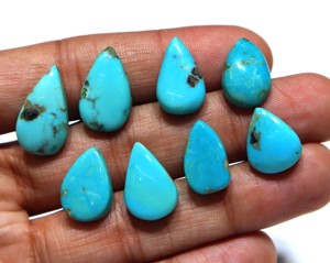 Cabochon de turquoise naturelle d'Arizona en forme de poire, pierre précieuse en turquoise d'Arizona en vrac pour la fabrication de bijoux, vente en gros de pierres de turquoise d'Arizona - Product Image 2
