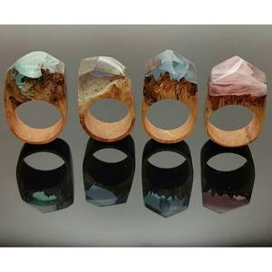 Alfombrillas y Protectores para Anillos de Dedo de Resina y Madera de Estilo Artístico - Product Image 5