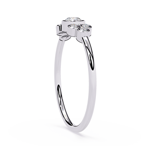 Bague de fiançailles en platine pour femme avec diamant rond brillant et diamants naturels certifiés GIA, style classique - Product Image 3