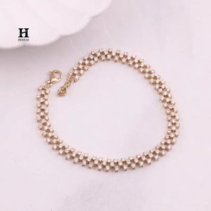 Bracelet élégant à plusieurs brins, bracelet à pierres CZ rondes interconnectées, bijoux plaqués or rose de qualité supérieure - Product Image 4