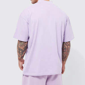 Camiseta informal de algodón de alta calidad, camiseta lisa con cuello en V para bordar, camiseta blanca con cuello en V para hombre, corte holgado. - Product Image 5