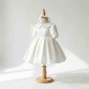 Vestido Formal Clásico con Cuello de Perlas para Niñas, Elegante Vestido Corto de Princesa para Fiesta de Bodas, Venta al por Mayor - Product Image 2