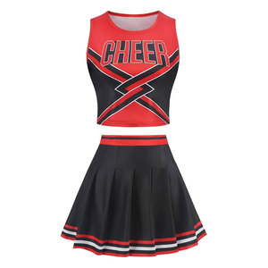 Tenue de pom-pom girl pour adolescentes et femmes, uniforme de cheerleading, costume d'Halloween, crop top pour adulte, tenue de cheerleading personnalisée, design élégant - Product Image 6