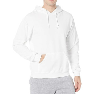 <b>White</b> <b>Men's</b> Pullover Hoodie Plain <b>Sweatshirt</b> With Kangaroo Pocket Drawcord Hood Long Sleeves Layering Casual Outdoor Wear Hoodie - Product Image 4