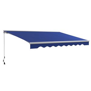 Tenda da Sole Elettrica Retrattile Blu 16,5 X 10 con Luci LED e Telecomando per Porte e Finestre - Product Image 1