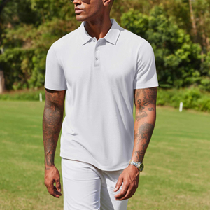 Camiseta Polo de Golf Lisa de Alta Calidad para Hombre, Personalizable con Logotipo, Ajuste Cómodo y Relajado, Camisetas Polo para Hombre - Product Image 5