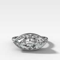 Bague de fiançailles classique pour femme en or 14 carats avec diamant de laboratoire marquise de 3 carats certifié IGI, serti clos, pierres latérales en diamant CVD HPHT