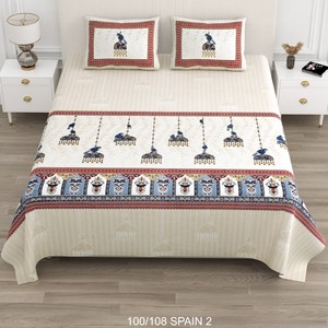 Premium 100% Cotton Breathable Modern Home & Hotel Use Bedsheet Set 2 Pillow Covers Floral Printed Lightweight Bedroom <b>Bedspread</b> - Product Image 2