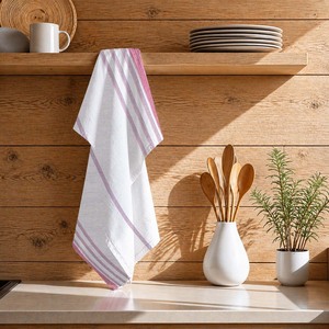 Paños de cocina de algodón 100% teñidos con hilo, a rayas, con textura gofrada, tamaño y color personalizados, ecológicos. - Product Image 1