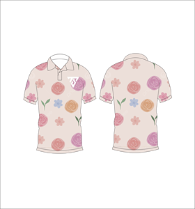 Polo con estampado floral de rosas en color beige para hombre, camiseta informal de verano de manga corta, camiseta de golf a la moda - Product Image 6