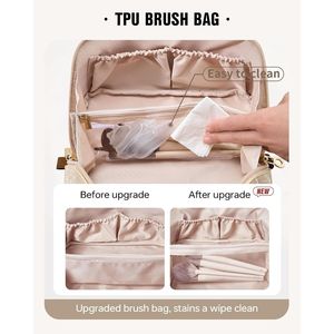 Borsa da Viaggio per Trucco da Donna di Grande Capacità, Impermeabile, Portatile, Design Piatto Apribile, Borsa per Cosmetici e Articoli da Toeletta con Motivi - Product Image 2