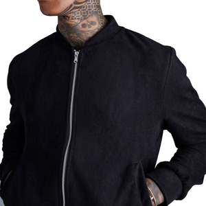 OEM Wholesale Manufacturer Custom Men's Premium Solid Color Bomber <b>Jacket</b> Casual <b>Zip</b>-<b>Up</b> <b>Jacket</b> For Men - Product Image 4