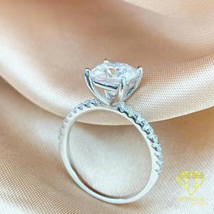 Bague de fiançailles en moissanite taille coussin VVS, argent sterling 925, bijoux de mariage classiques, bague de luxe scintillante pour femme - Product Image 5