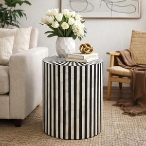 Tabouret console moderne fait main en os incrusté, taille personnalisée pour la décoration de la maison, de l'hôtel, du bureau, du salon et de la salle à manger - Product Image 1