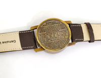 Boussole solaire antique en laiton, montre-bracelet artisanale, style nautique steampunk, boussole fonctionnelle avec bracelet en cuir pour l'extérieur