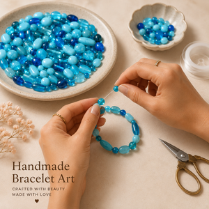 Perles en verre turquoise décoratives, formes et tailles variées, en vrac, pour bracelets, colliers, bracelets de cheville, boucles d'oreilles et créations artistiques DIY - Product Image 2