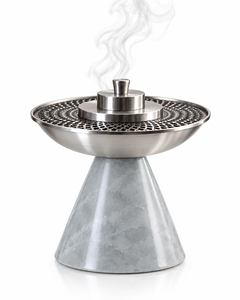 Quemador de incienso de resina de lujo con cono, cuenco árabe de acero inoxidable y soporte moderno para incienso Oud - Product Image 2
