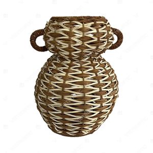 Vase décoratif en bambou et rotin Vietrustic, personnalisable en couleur, avec poignées, pour décoration de table, vase à plantes - Product Image 2