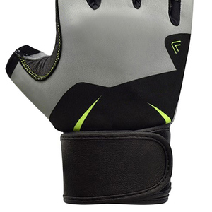 Heavy Duty Leather Gym Gloves with Strong Wrist Wrap Support Breathable Mesh Non <b>Slip</b> for Safe Effective Bodybuilding Workouts - Product Image 5