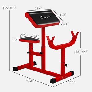 Panca Regolabile Rossa per Allenamento Bicipiti, Pieghevole, per 120 kg, Stazione Isolante per Bilanciere/Manubri da Seduti - Product Image 3