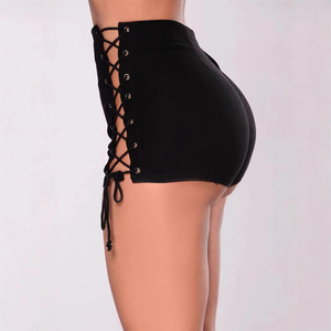 Shorts de Encaje para Mujer, Cintura Media, Elástica, Transpirable, Ajustados, Estilo Urbano, Casuales, Lisos, Personalizables - Product Image 3