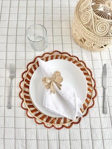 Stylish Bow Shape Rattan Napkin Ring Holder Suitable For Rustic <b>Table</b> Setting Kitchen Dining Wedding <b>Party</b> And Gifting Use - Product Image 3