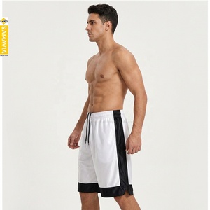 SAMAVIA Customizable Team/Logo Men's Quick Dry Anti-UV Anti-Bacterial Breathable Basketball Shorts White Black Blocked Sport - Product Image 4