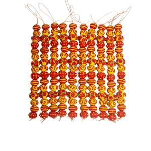 EXCEL EXPORTS Perles de verre artisanales enfilées, 8 pouces de long |   Taille des perles 16×18mm Rondes |   Perles décoratives pour travaux manuels DIY - Product Image 1