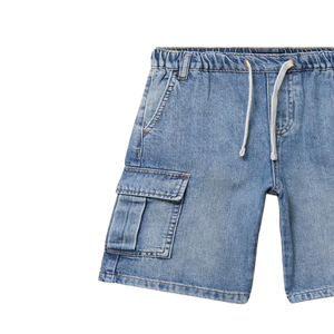 Shorts Bermuda en jean double denim coupe droite pour garçons, extensibles, décontractés, style streetwear, longueur genou, mode été, vêtements pour enfants - Product Image 4