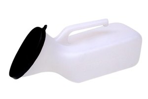 Urinoir portable moderne en plastique avec couvercle jaune et noir pour usage domestique - Product Image 2