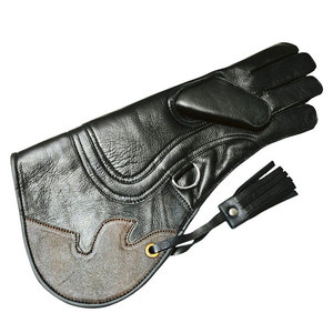 Modern Premium Cowhide Leather Eco-Friendly Falconry Gloves Double-Layer Protection Four Seasons Safe Bird Handling Hunting - Product Image 2