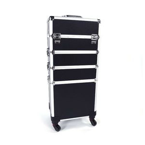 4 in 1 Aluminum Black <b>Makeup</b> Case and Tattoo <b>Box</b> for Cosmetics Storage - Product Image 5