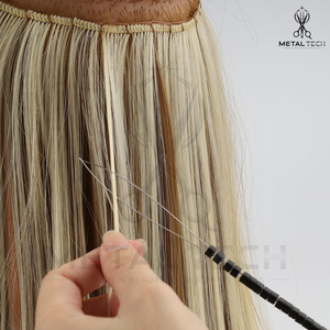 Black Handle Micro Ring Hair Extension Loop <b>Needle</b> Wire <b>Threader</b> Pulling Hook Set Professional Stylist Equipment - Product Image 6