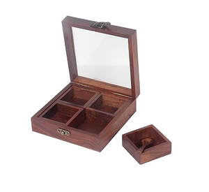 Boîte à épices rectangulaire en bois, conteneur de rangement, salières et poivrières, qualité alimentaire, écologique, outil de cuisine - Product Image 6