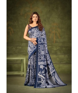 Indian Stunning Casual Saree with Kalamkari Print in Tussar Silk for Festive Party and Daily Wear for Elegant Look for Women - Product Image 1