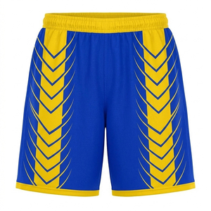 Custom Basketball Jersey <b>Set</b> Blue Yellow V-Neck Sublimation Print Men's Quick Dry Sporty Uniforms Summer - Product Image 6