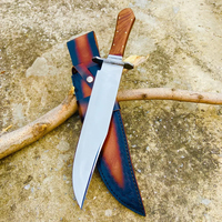 Couteau Bowie de chasse et de randonnée en acier Damas forgé à la main, durable, avec lame en acier inoxydable et manche en acier à haute teneur en carbone 1095, personnalisé