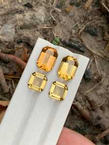 พลอยซิทรินธรรมชาติทรงแปดเหลี่ยมสีเหลือง คริสตัลหลวมๆ รับรองโดย IGI เหมาะสำหรับทำเครื่องประดับ แหวน จี้ สร้อยคอ - Product Image 1