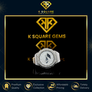 Montre de luxe de haute qualité VVS, quartz automatique analogique, boîtier en acier inoxydable, résistante à l'eau, avec diamants Moissanite, 41 mm, saphir - Product Image 6