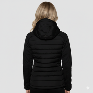 Chaqueta Acolchada Blanca para Mujer, Reversible, Impermeable, Cálida para Invierno, Rellena de Poliéster, Gruesa, con Cierre y Mangas Largas - Product Image 3