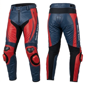 Pantalon de moto en cuir véritable triple couture pour homme et femme, sur mesure, équipement de piste - Product Image 4
