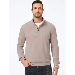 Pull à col montant en molleton léger décontracté pour homme personnalisé, à manches longues, sweat-shirt - Product Image 4