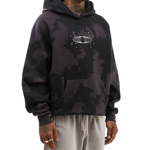 Custom Brand Private Label Plain Dyed <b>Pullover</b> <b>Men</b> Sublimation Hoodies Regular Fit Winter Street Wear - Product Image 4