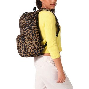 Sac à dos imprimé léopard, coque souple, fermeture éclair rectangulaire, léger, usage quotidien, unisexe, en polyester - Product Image 2