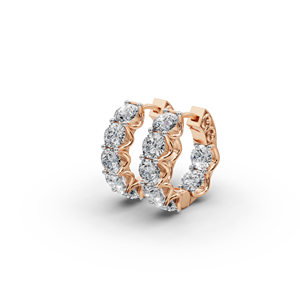 Pendientes de Oro Rosa de 14K con Diamantes de Laboratorio de 5.00 Quilates, Listos para Regalo, con Perlas y Moissanita en Forma de Corazón - Product Image 5