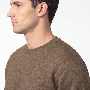 Sweat-shirt à col rond pour homme en édition limitée, couleur brun chiné, coupe classique décontractée, en molleton doux, manches longues, pull décontracté, qualité supérieure - Product Image 4