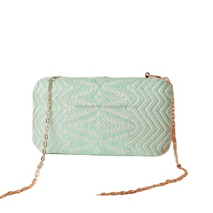 Diseñador de lujo de seda bordado borla perla embrague pesado nupcial fiesta bolsa con cadenas decoración regalo de boda - Product Image 1