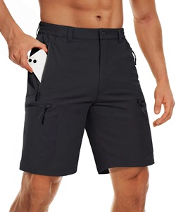 Men's Cargo Shorts Solid Color Quick Dry <b>Elastic</b> Waist Bermuda Length Casual Outdoor Wear With Multiple Pockets - Product Image 2